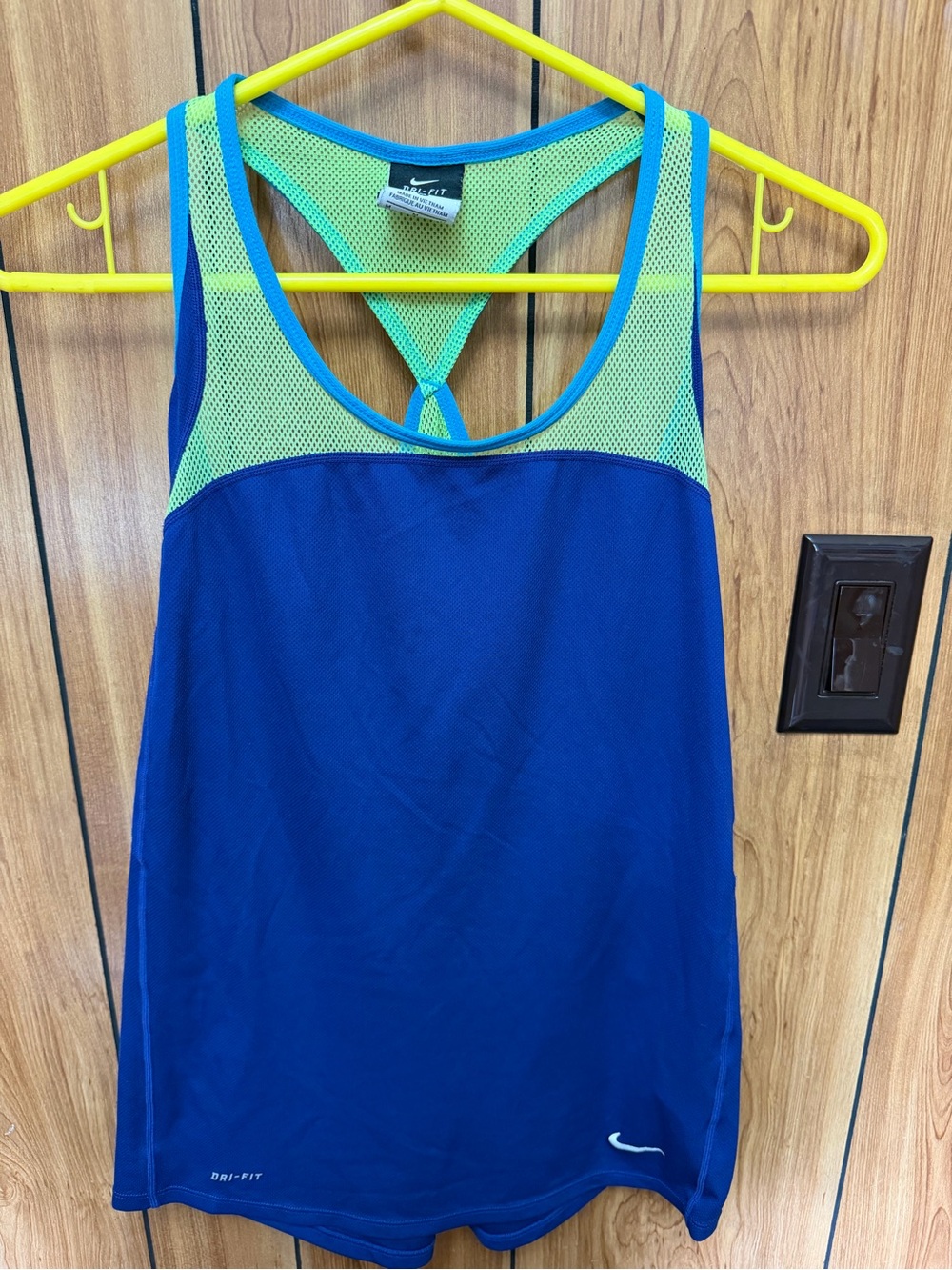Nike Teal Trim Blue & Lime Mesh Racerback Tank